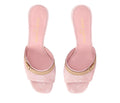 HOUSE OF SOLEIL  Women's Elegant Stylish Pink Denim Heels