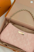 HOUSE OF SOLEIL Kleine Hellrosa Denim Handtasche