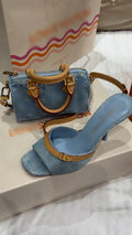 HOUSE OF SOLEIL Blue Denim Heels